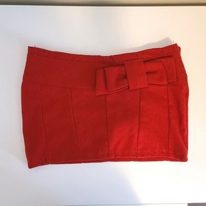 Red mini skirt